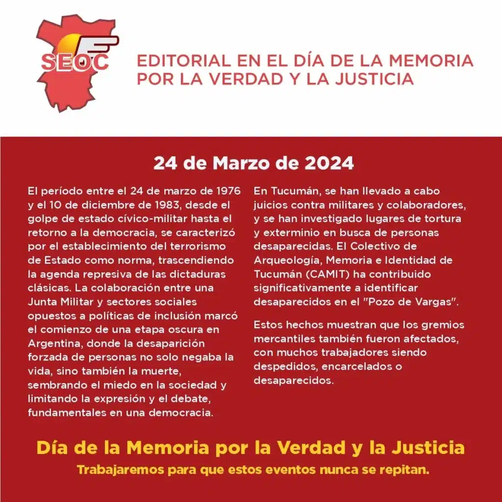 Este domingo 24 de marzo se recuerda y pide Jus