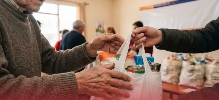 Realizan la entrega de bolsones a jubilados y pensionados de Comercio